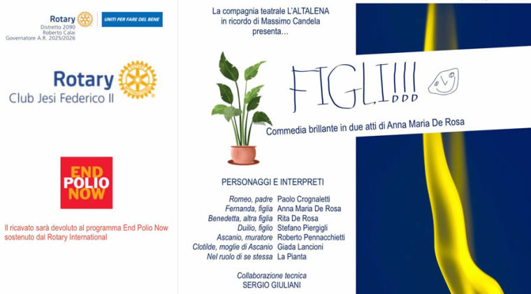 “FIGLI!!!” – Commedia brillante in scena a Jesi con Rotary Club Federico II